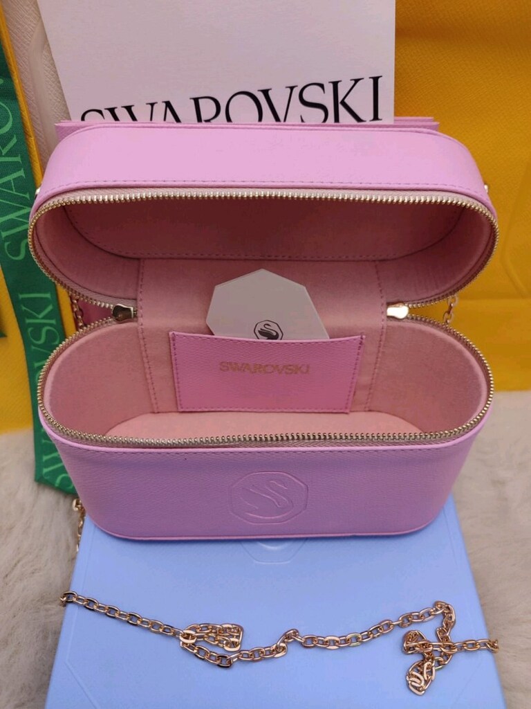 Swarovski Pembe Askılı Çanta - 4