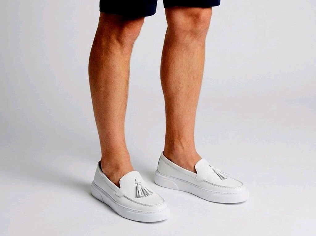 Hakiki Deri Günlük Loafer Beyaz (39-45) Erkek Ayakkabı Yeni - 6