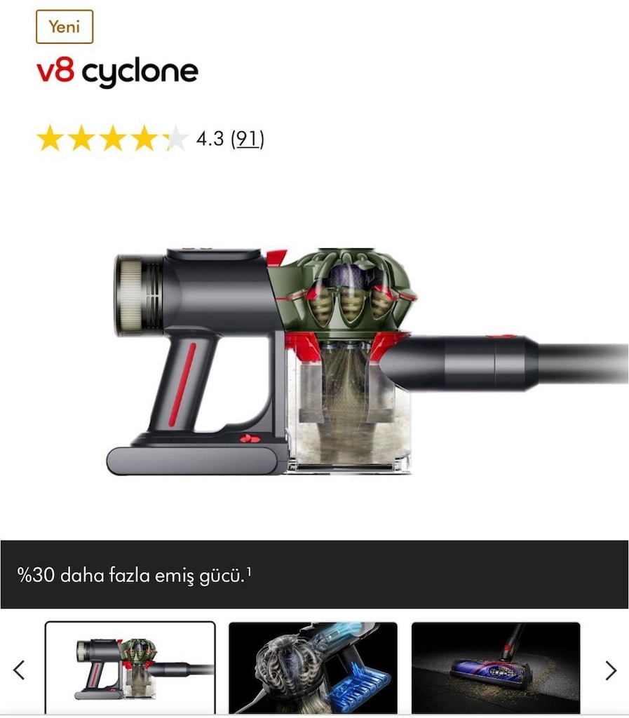 Dyson V8 Cyclone kablosuz süpürge - 2