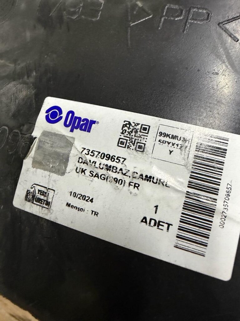 Fiat fiorino sag ön çamurluk davlumbazi orjinal opar 735709657 - 3