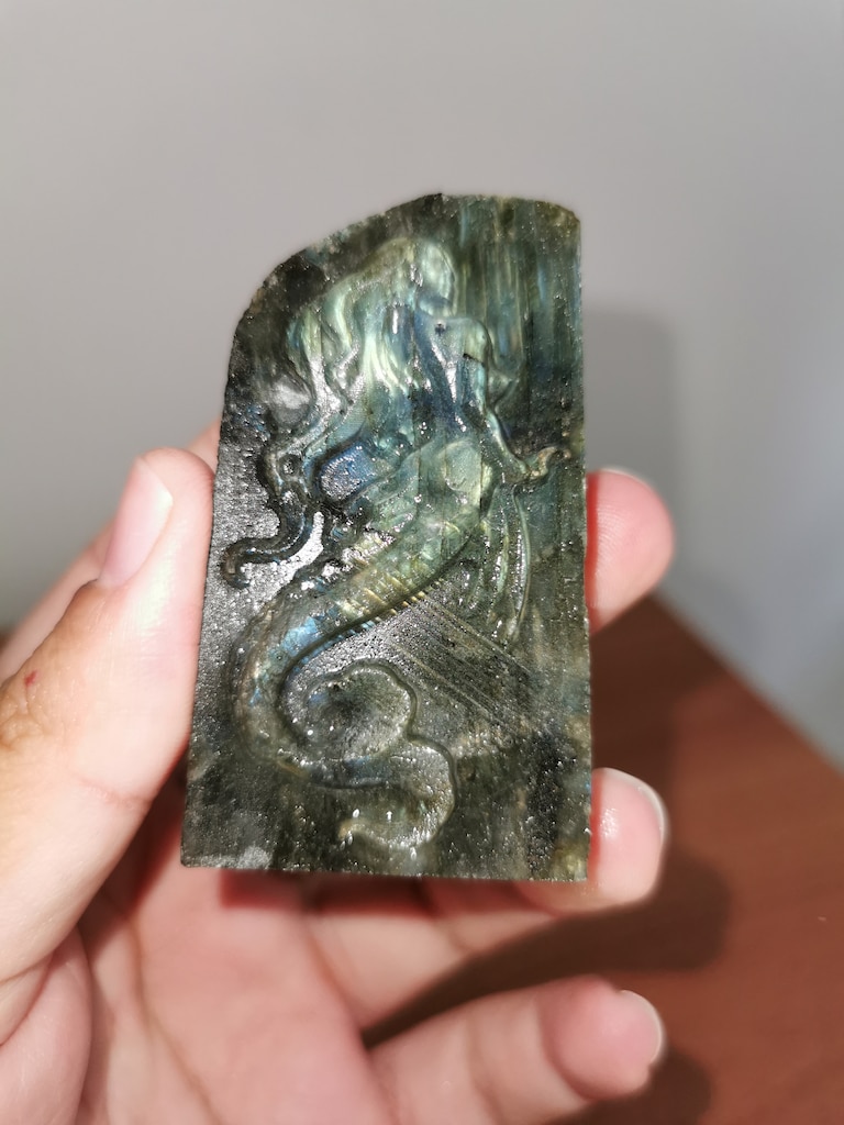 Labradorit Doğal Taş Carving İşçilik Obje - 2