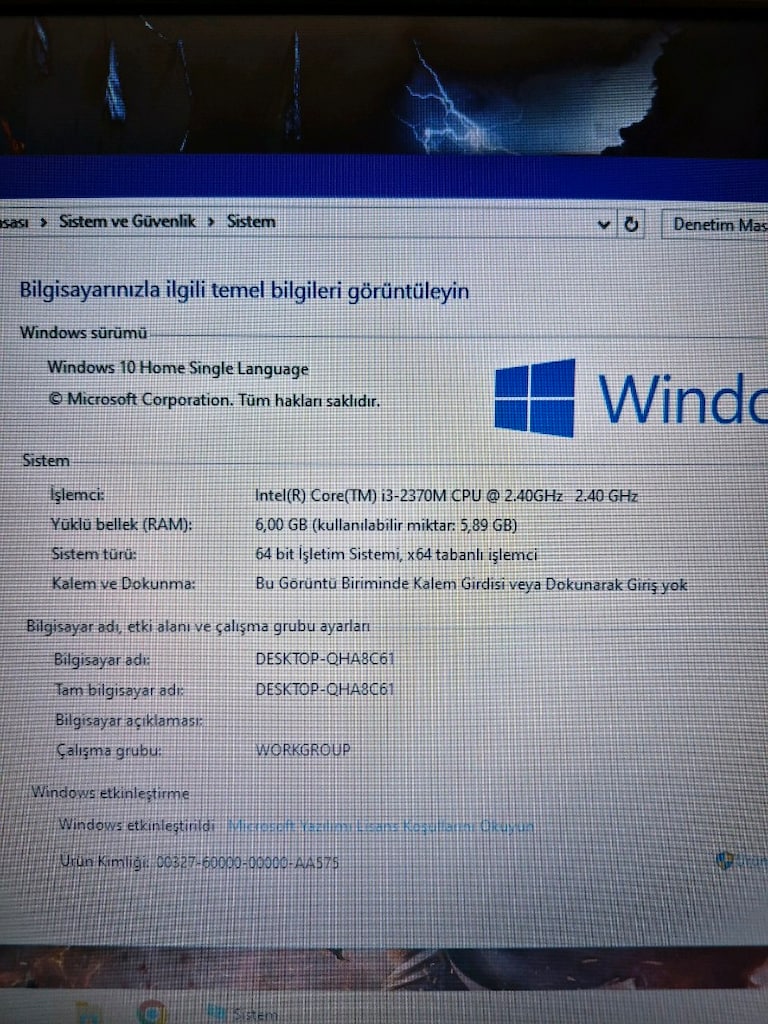 Laptop HP i3 İşlemci 240GB SSD Harici Ekran Kartlı Pili Yeni - 5