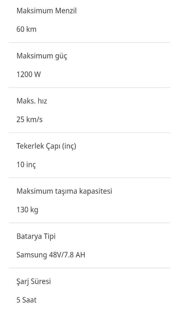BOOD Kickscooter QR1200 1200 W 60 km Menzil Elektrikli Scooter Siyah - 6