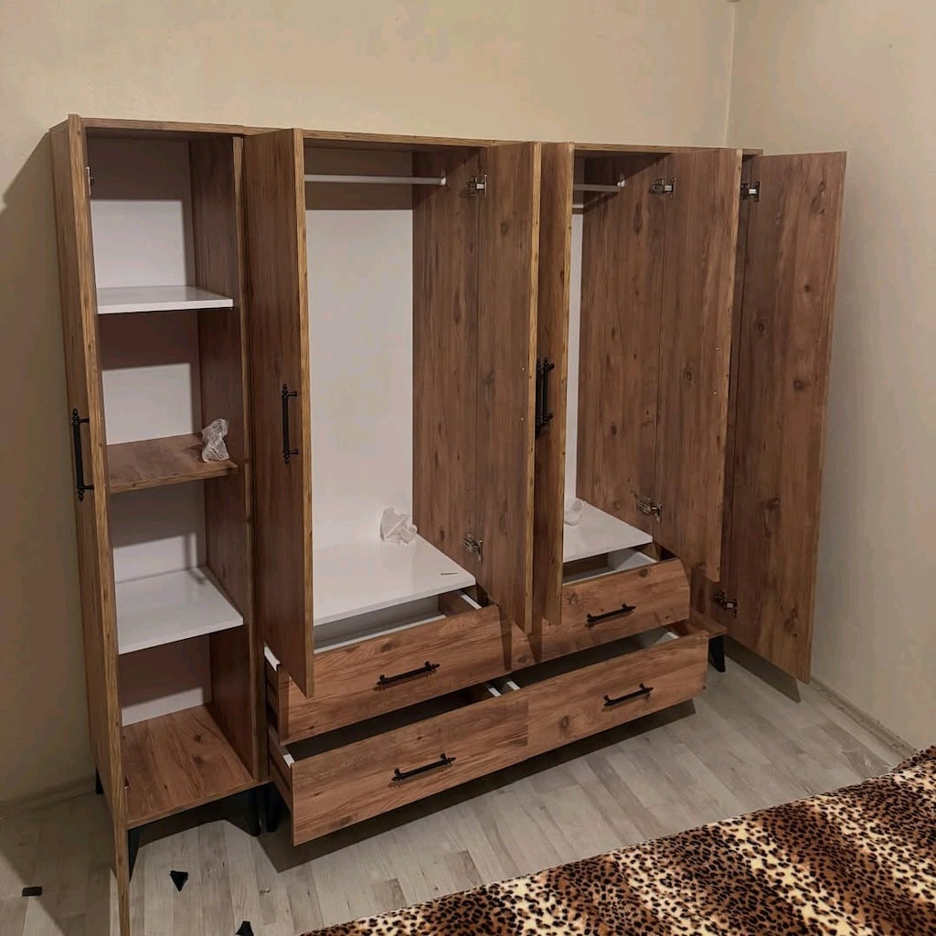** 6 KAPAKLI DOLAP** ÜCRETSİZ KURULUM KAPIDA ÖDEME GARDROP ELBİSE DOLA - 3