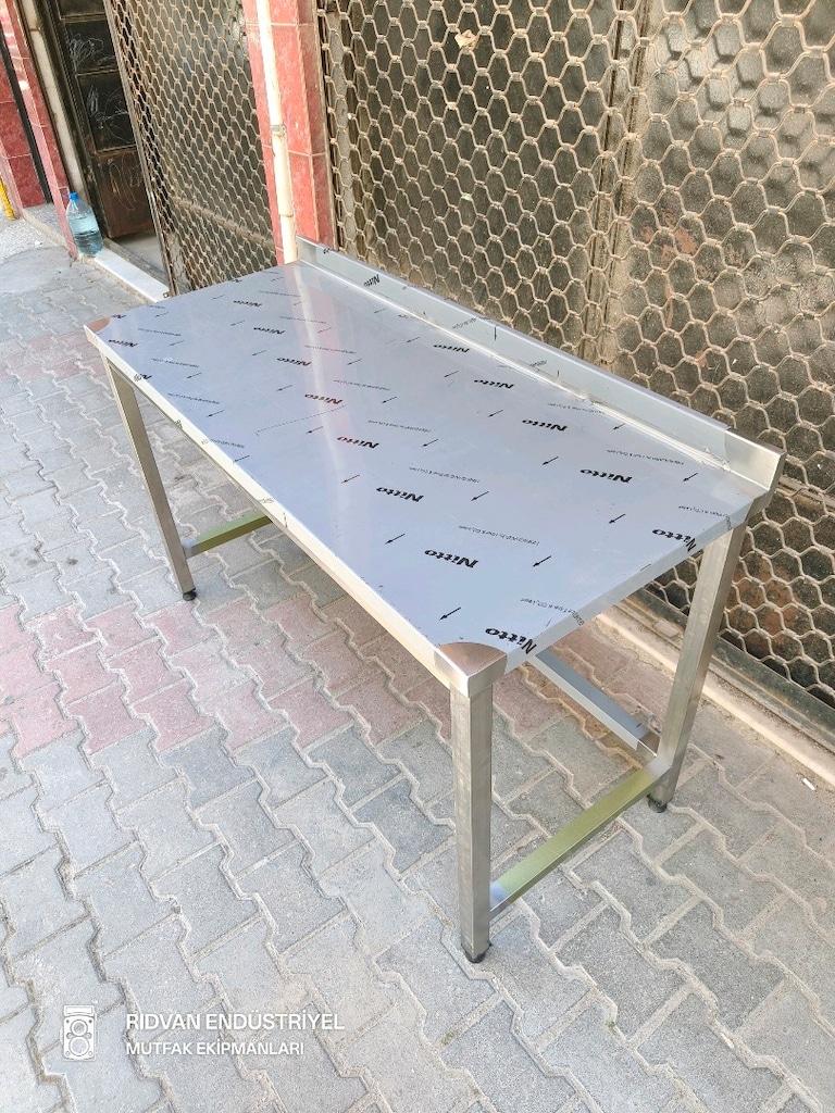 krom tezgah krom çalışma tezgahı endüstriyel hazır mutfak 140 cm krom - 6