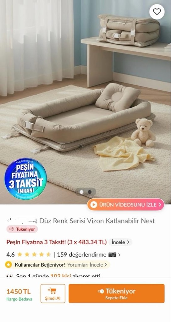 katlanabilir baby nest yatak - 4