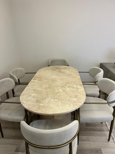Doğal Taş/Traverten Masa-Sandalye