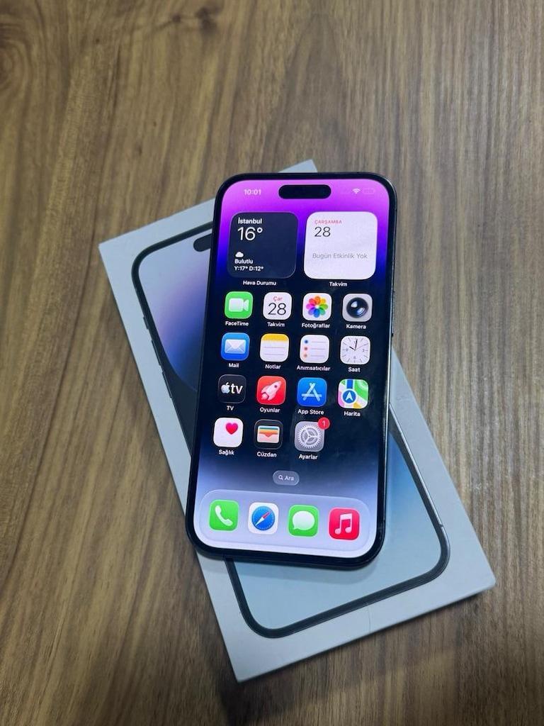 İPHONE 14 PRO 256 GB DERİN MOR YURTİÇİ HERŞEYİ ORJİNAL DEĞİŞENSİZ PİL - 7