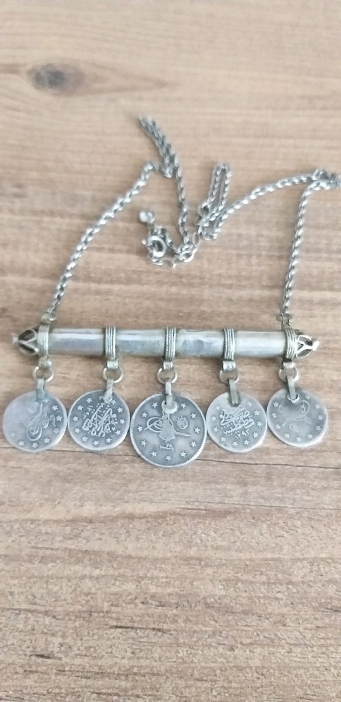 Antika osmanlı gümüş kolye