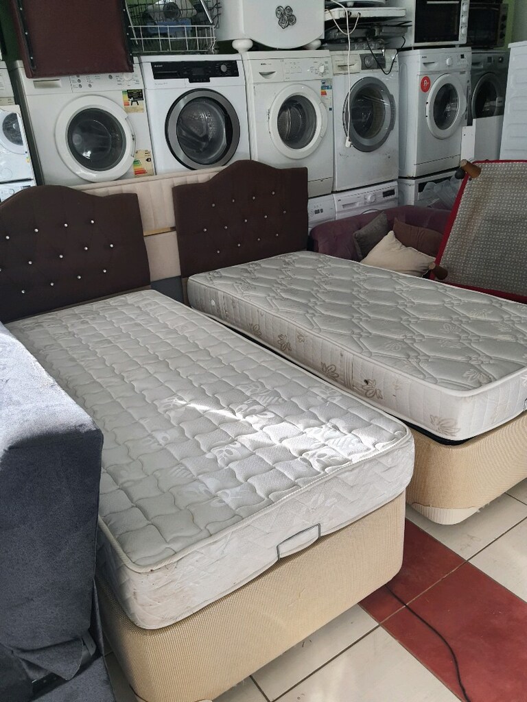 Tek kişilik baza baslik yatak 2 adet temiz sorunsuz eve teslim kurulum - 3