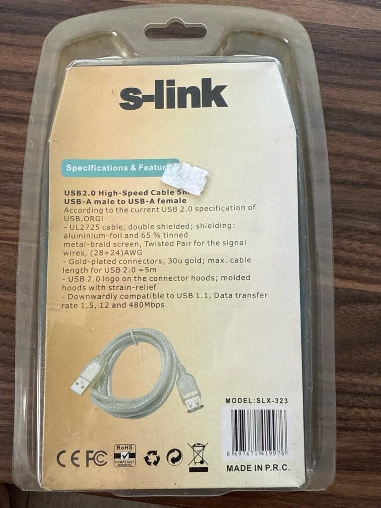 S-Link SLX-323 Usb uzatma kablosu 5 m. Altın kaplamalı uç - 2