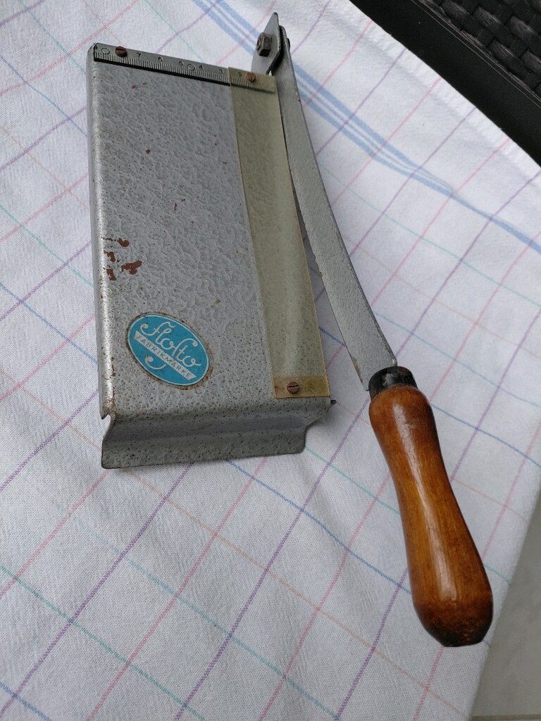 Flofto marka Alman malı antika fotoğraf giyotini - 6