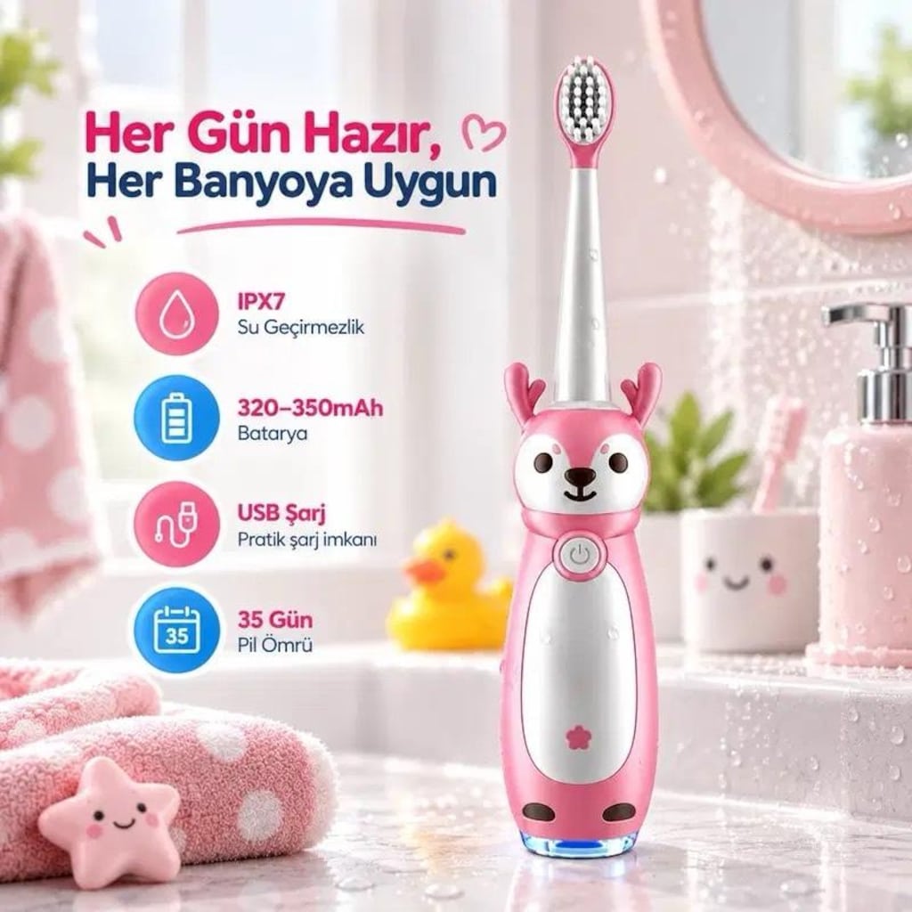 MAVİ,PEMBE ELEKTRİKLİ DIŞ FIRÇASI - 3