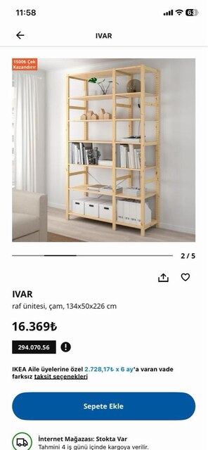Ikea Ivar raf unitesi