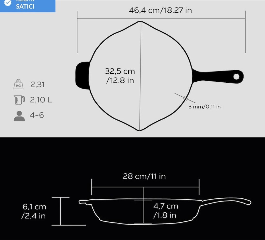SIFIR AYARINDA: Lava Metal Kulplu Döküm Yuvarlak Izgara Tava (28 cm) - 5