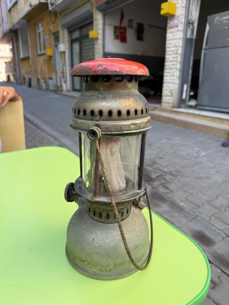 Orijinal Optimus marka eski dönem gaz lambası lüküs fener - 5