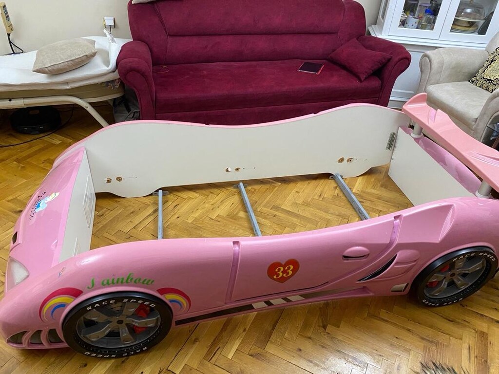 arabalı yatak pembe - 5