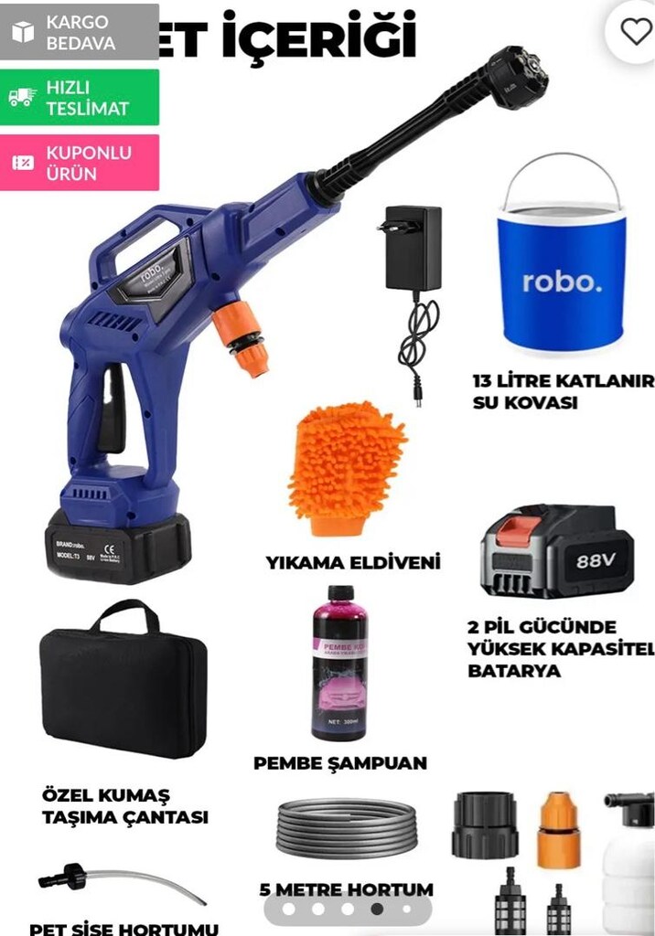 şarjlı Robo araç yıkama tabancası - 5