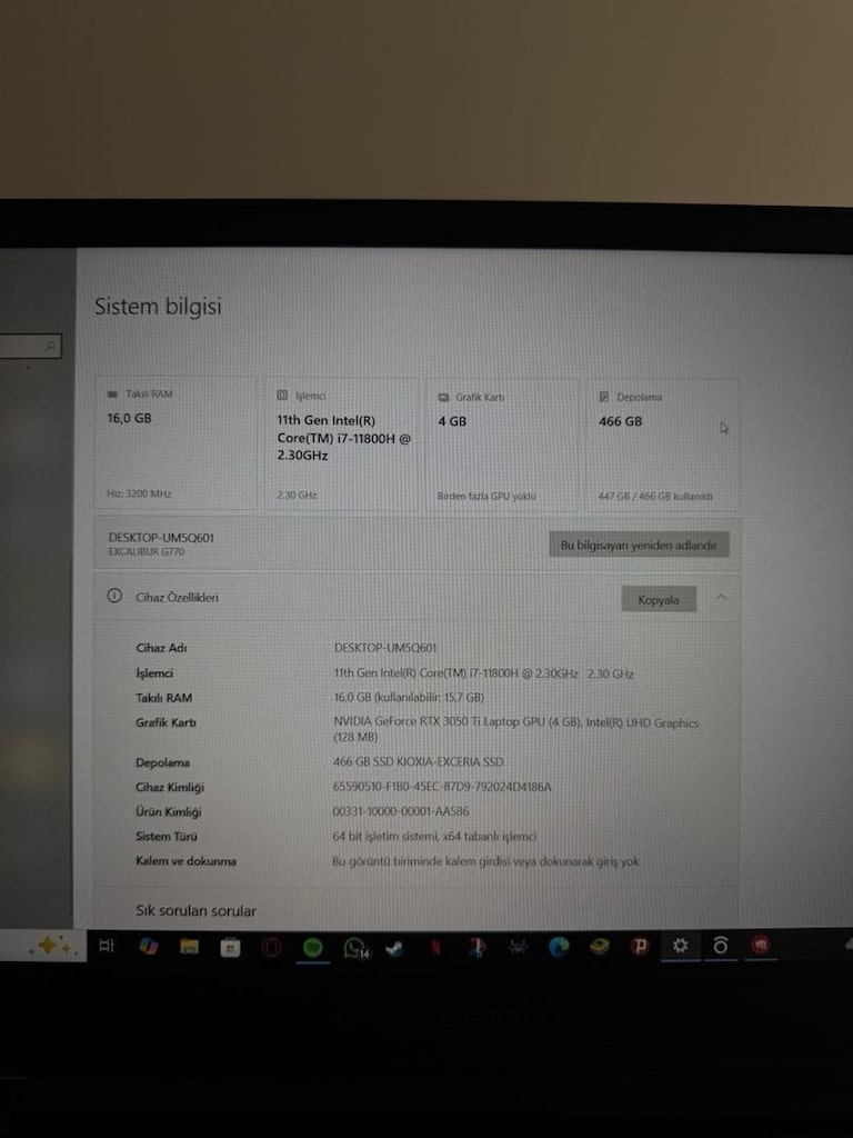 Excalıbur DizÜstü Bilgisayar TerTemiz Ürün Kaçırma - 3