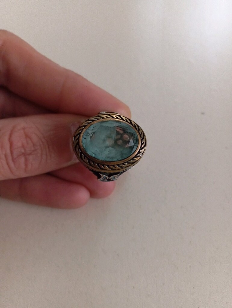Paraiba taşlı 925 ayar gümüş yüzük