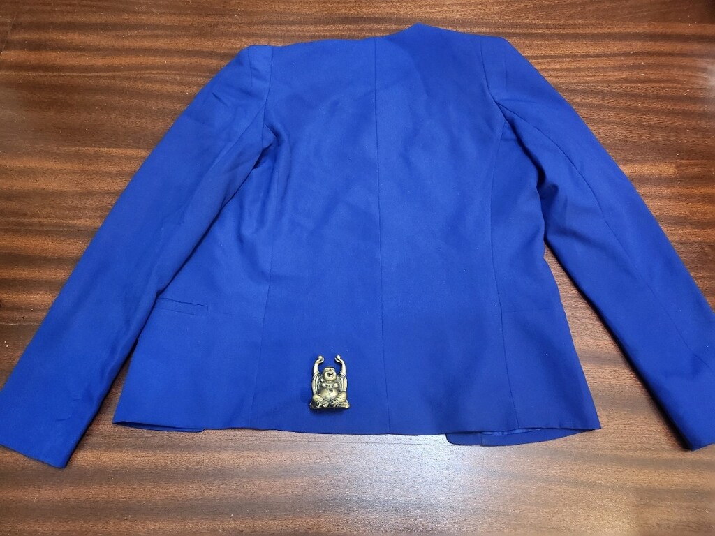 MANGO Mavi Saten Detaylı Blazer - 15