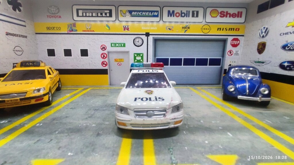 Hyundai Elantra polis arabası modeli metal diecast oyuncak araba - 9