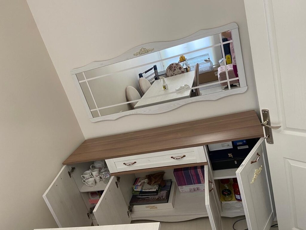 Yemek odası 6 sandalye masa konsol vitrin - 7