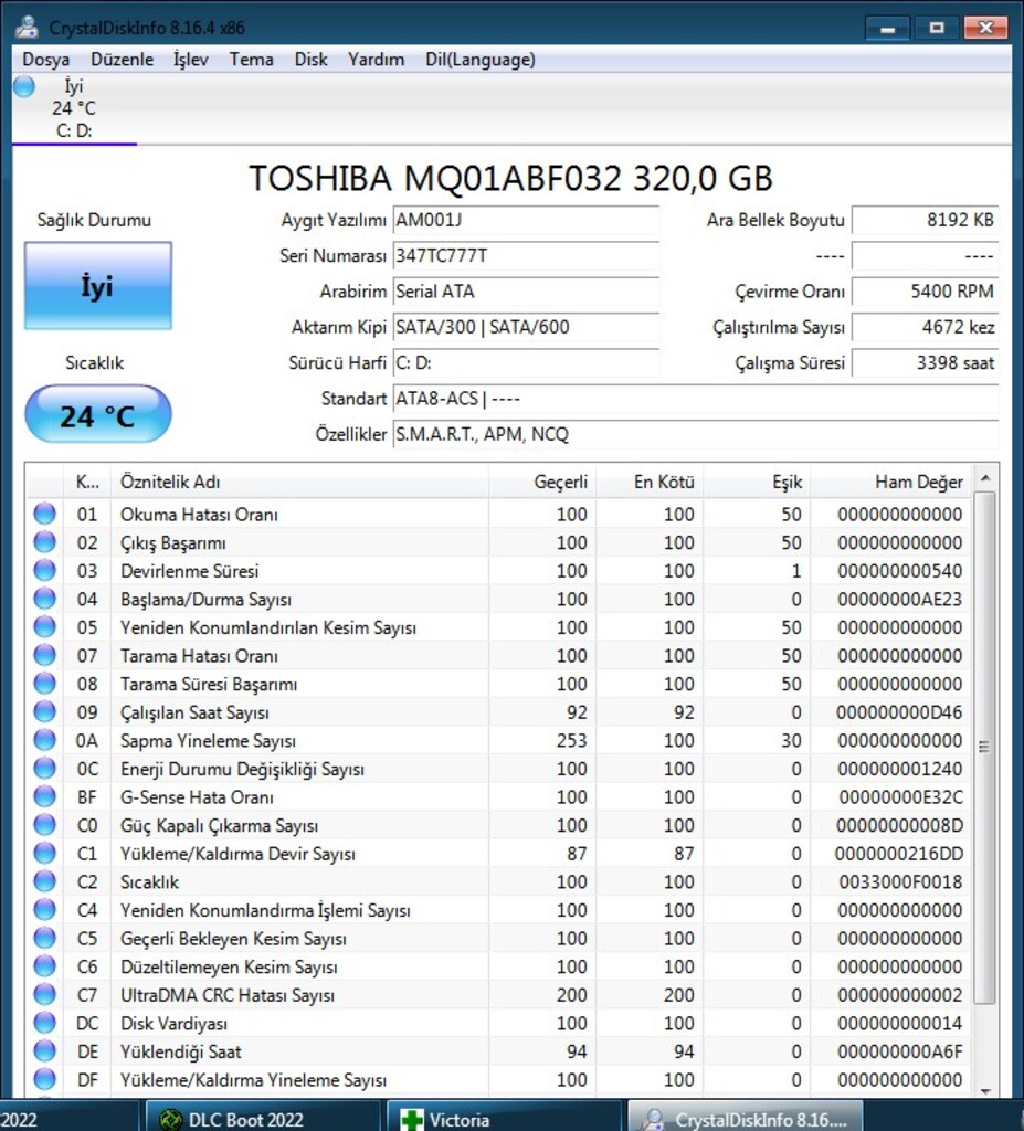 320 GB Toshiba Harddisk SATA 2.5MQ01ABF032 - 4