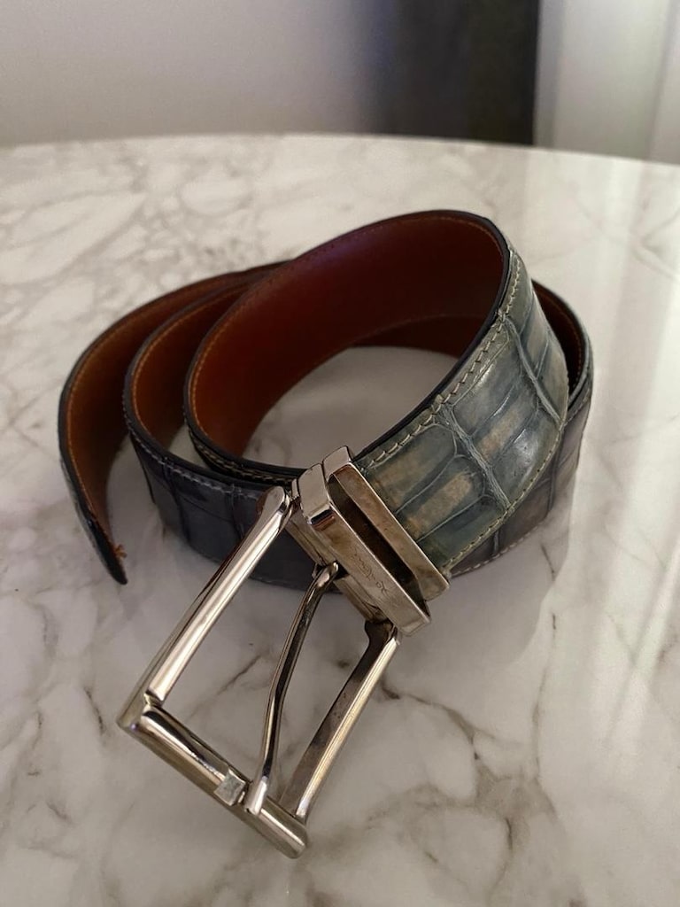Santoni timsah derisi erkek kemeri. Orijinal - 4