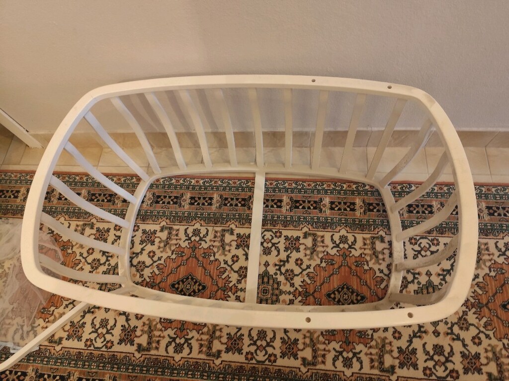 Ahşap Beyaz Bebek Beşiği - 8