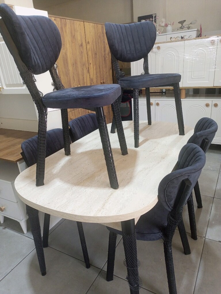 0 yemek masası takımı altı sandalye ile beraber - 3