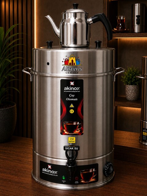 Çay Makinesi 23 Litre Çay Kazanı Çay Otomatı Semaver DEMLİK HEDİYELİ
