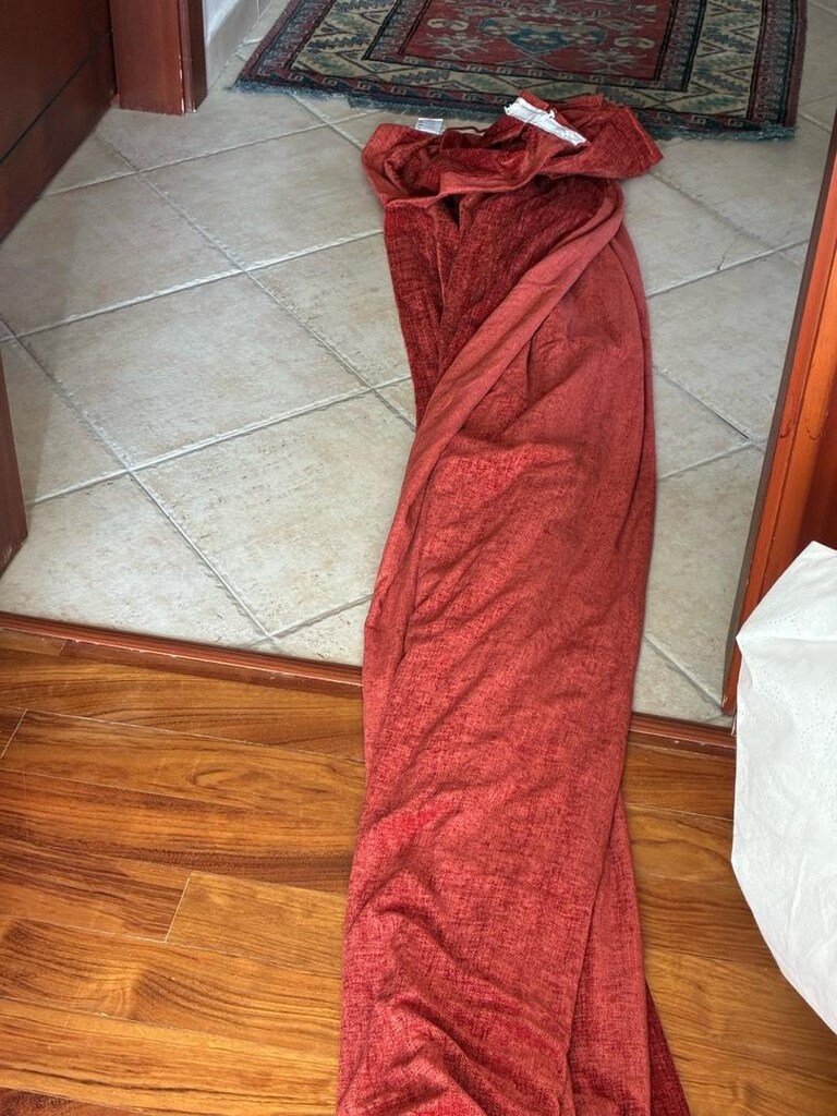 Taba rengi kadife 2 adet perde 100x260 cm - 5