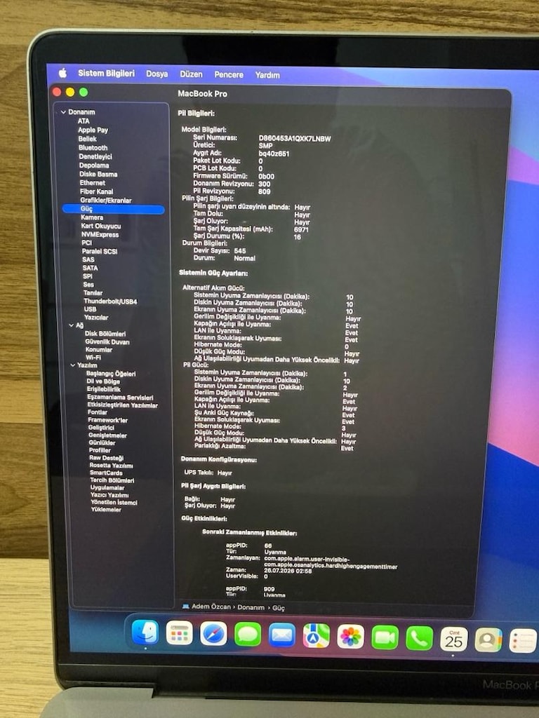 MacBook Pro / i7 / 16 inç / 16 GB Ram / 512 GB Ssd - 3