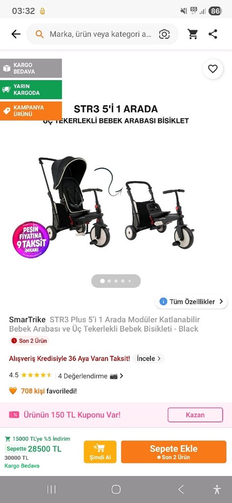 Ebeveyn kontrollü 3 tekerlekli katlanır bisiklet - 2