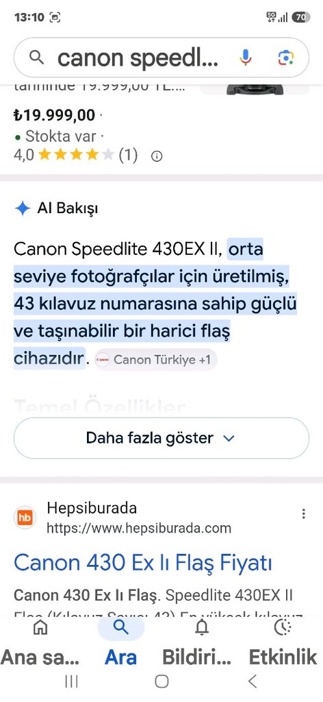 canon SREEDLITE 430 EX11 FİLAŞ - 6