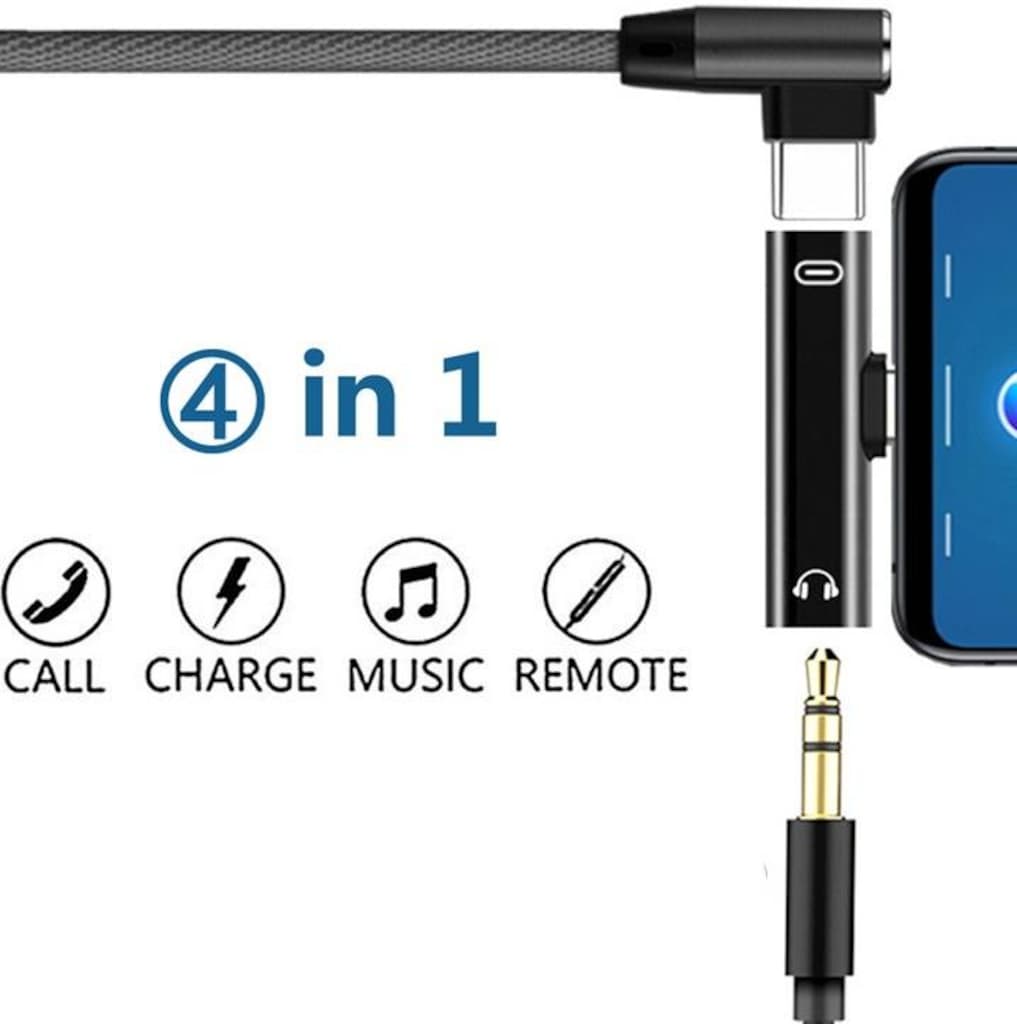 4490 Type C To 3.5mm Stereo Kulaklık Aux Şarj Çevirici Dönüştürücü Ada - 3