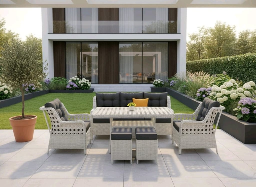 rattan koltuk takımı, bahçe balkon mobilyasi, oturma Grubu - 7