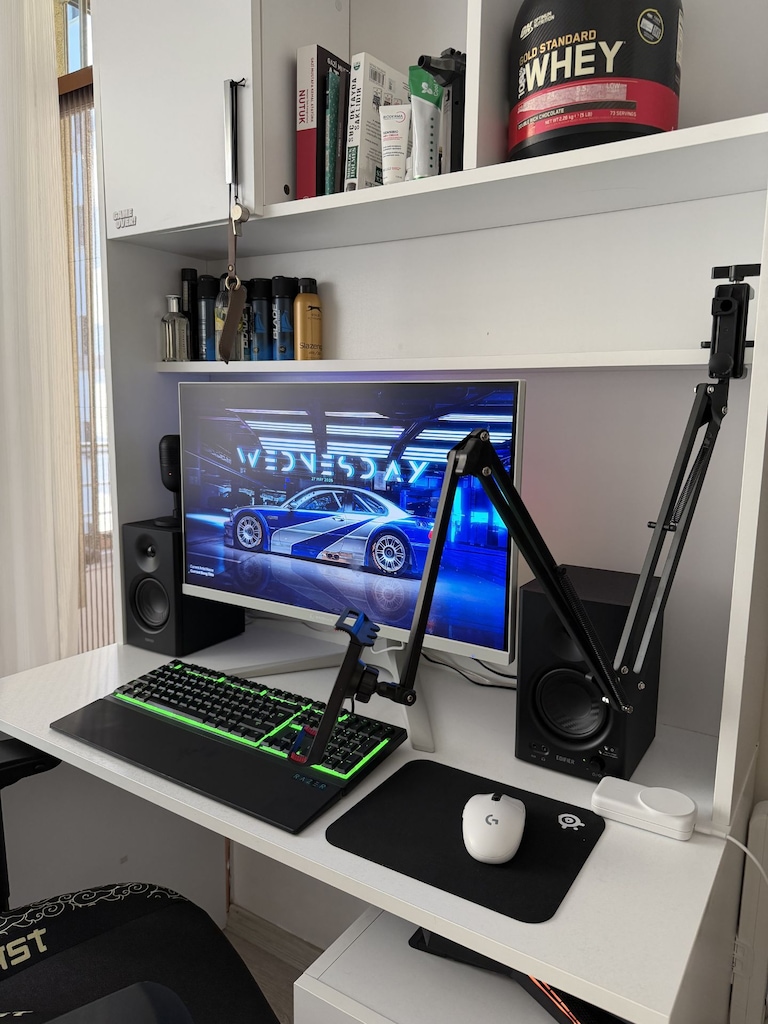 Metal Yaylı Esnek Masaüstü Telefon Standı / Tutacağı