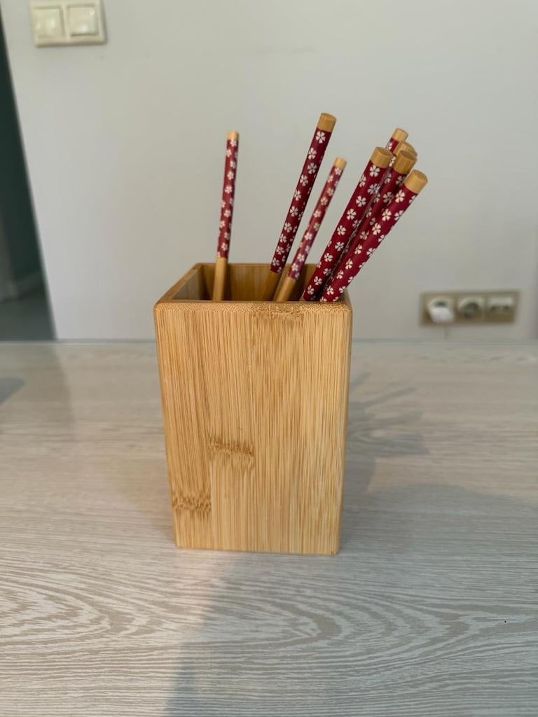 10 Adet Bambu Chopstick / Sushi Çubuğu ve Saklama Kasesi - 3