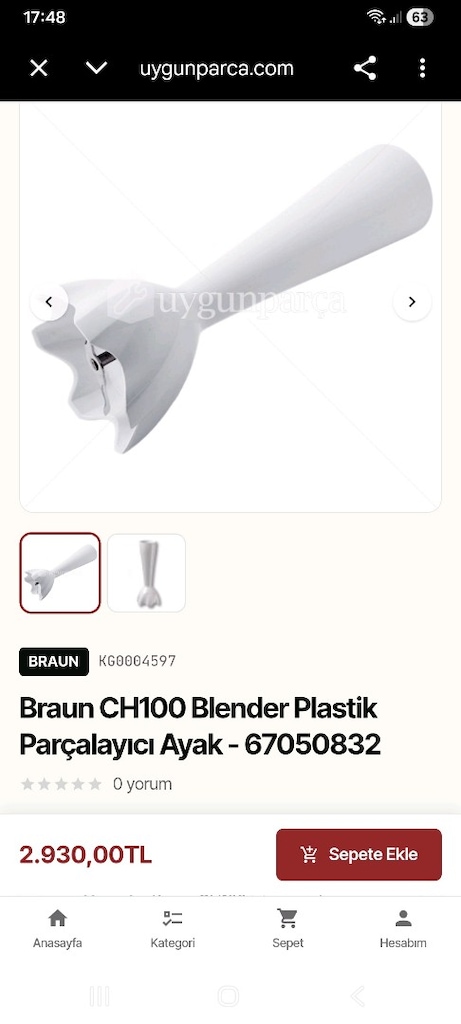 BRAUN BLENDER PARÇALAYICI AYAK - 4