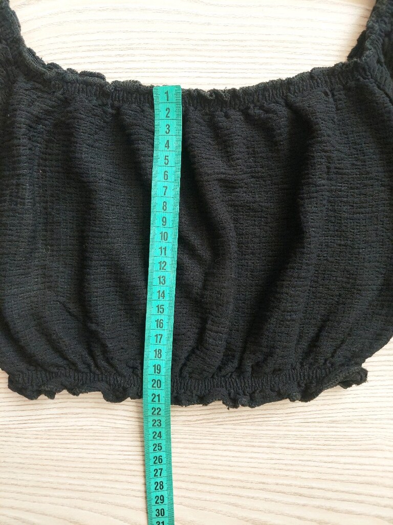 EVRA siyah bürümcük fırfırlı Crop bluz - 8