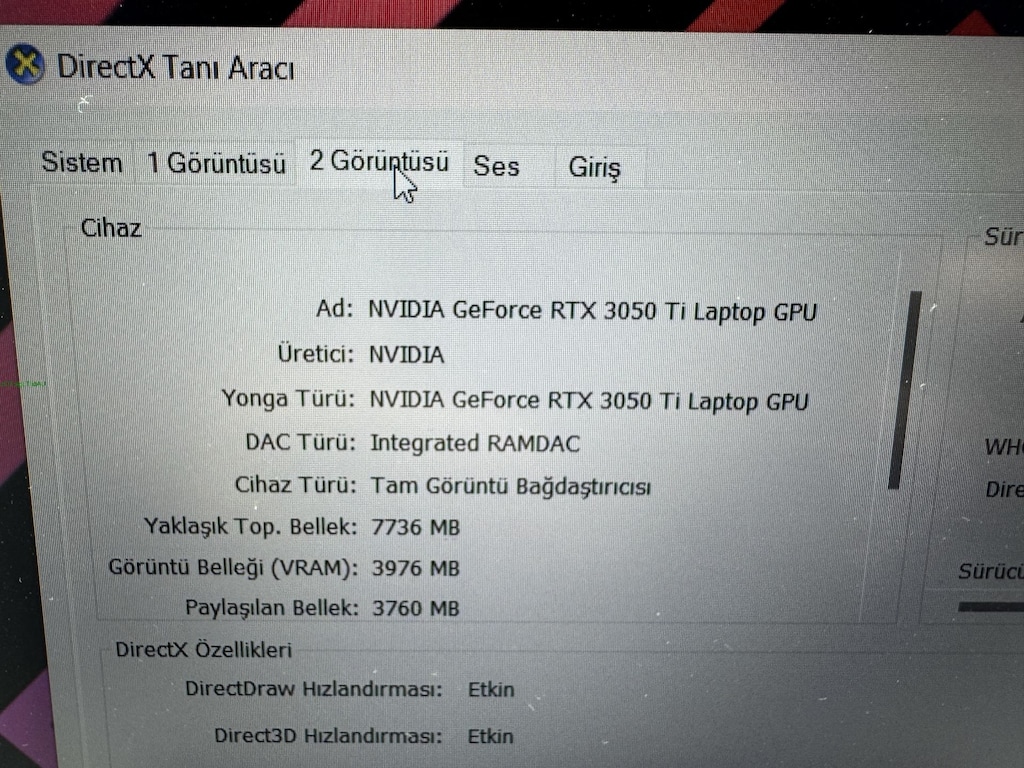 HP VİCTUS RYZEN 5 İŞLEMCİ 8 GB RAM 512 M2SSD RTX 3050 Tİ - 5