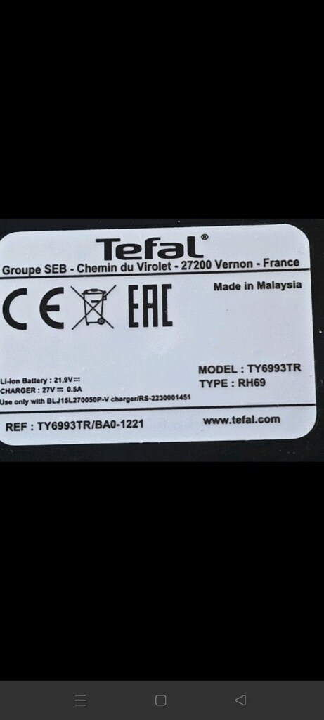 Siyah Kablosuz tefal jarzlı Dikey Elektrikli Süpürge - 7