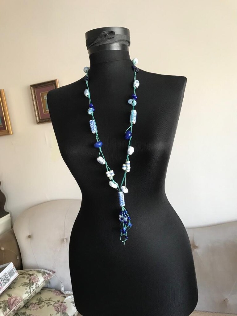 bayan kolye 2 model mavili 650 beyaz 500 tlbuğün gel al - 13