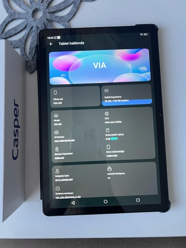 Casper via L50 tablet - 2
