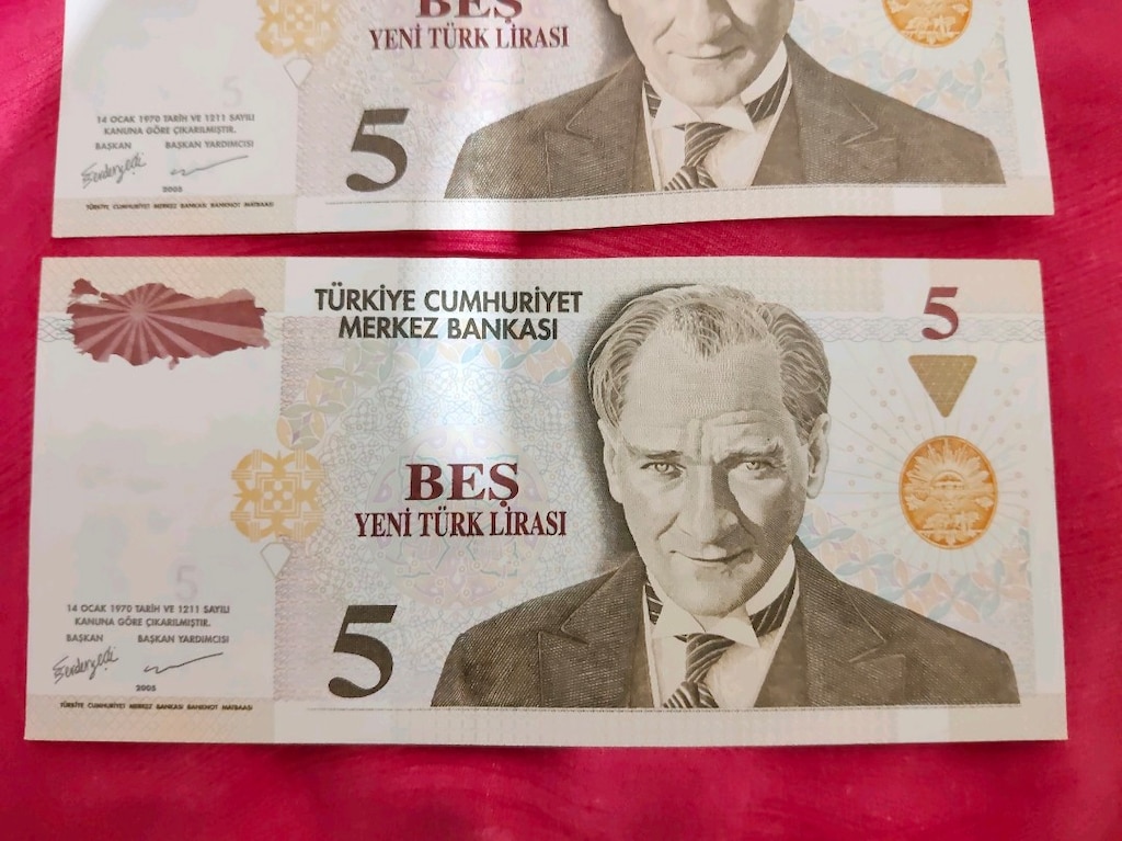 2005 5 YTL Yeni Türk Lirası – 3’lü Koleksiyonluk Lot – Çil/Çile Yakın - 10