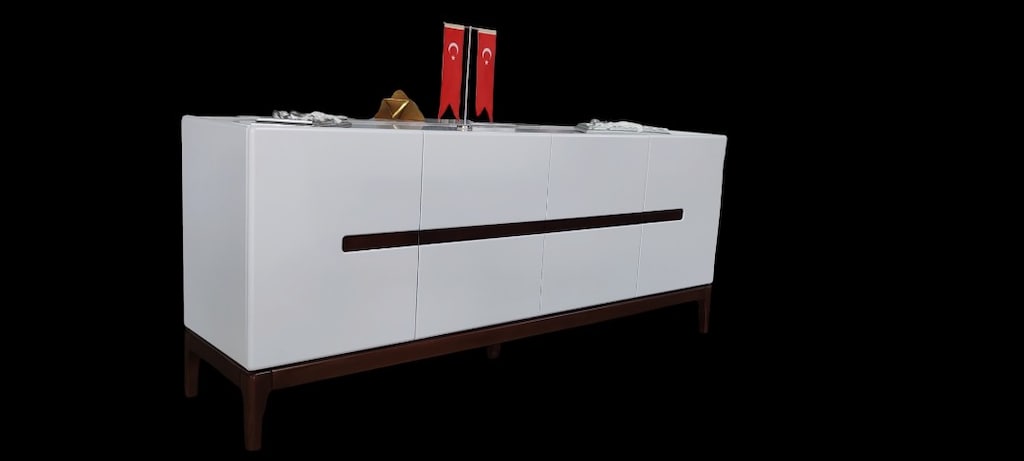 Modern Tasarım Şık Beyaz Konsol / Büfe (190 cm) - 3