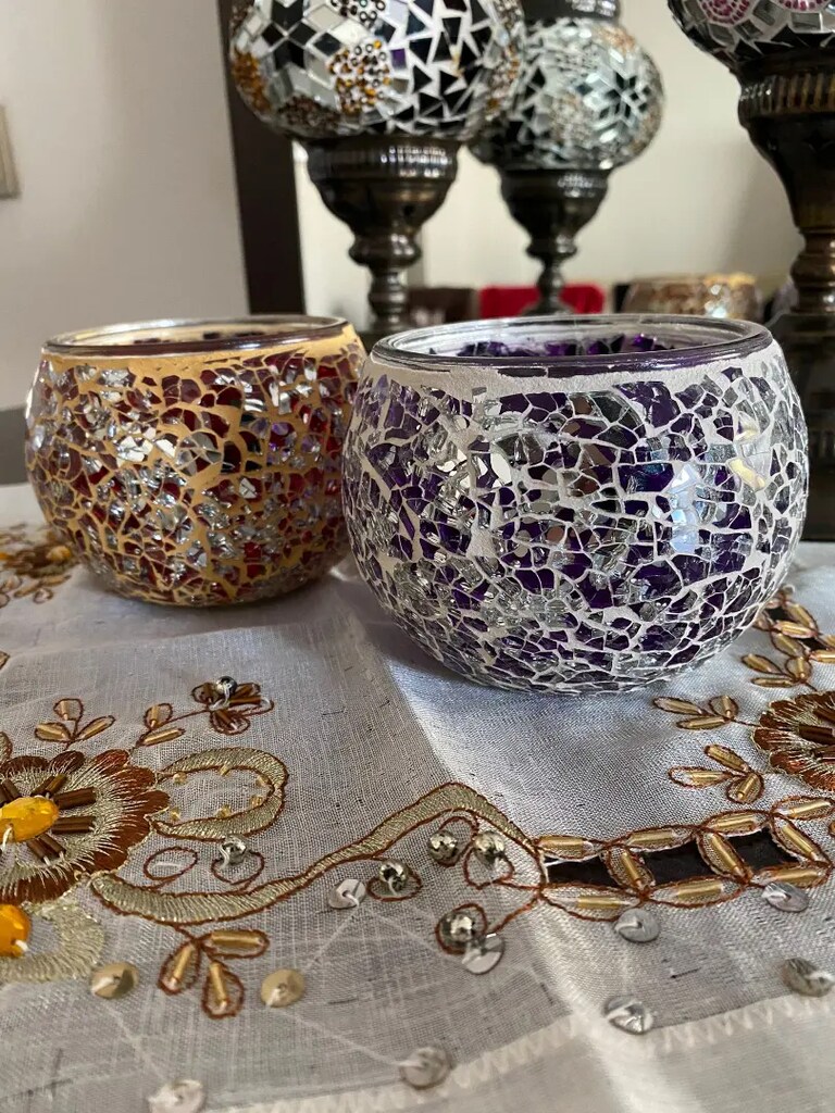 Dekoratif gece lambası ve mumluk abajur - 2