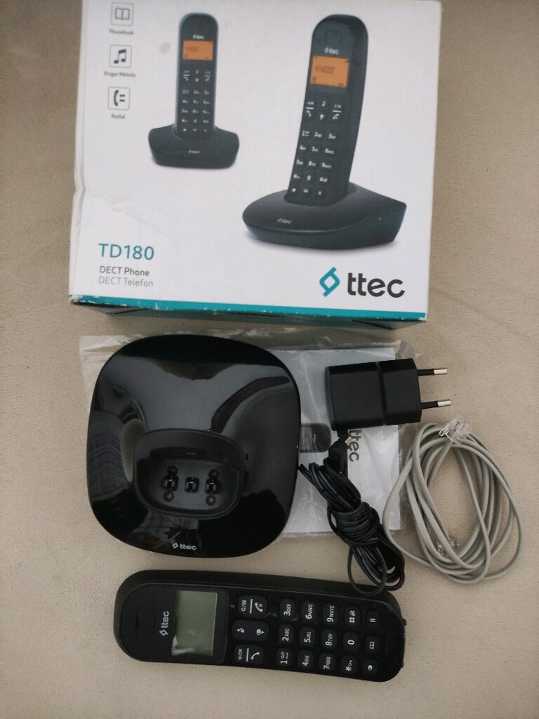 TELSİZ TELEFON TD180 TTEC TELEFON- (SİYAH) SIFIR KUTULU ( PİLSİZ ) - 7